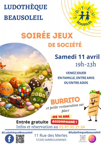 Soir&eacute;e jeux de soci&eacute;t&eacute;