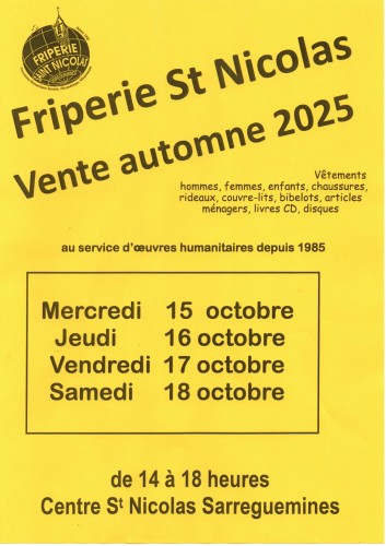 Vente automne - Friperie St Nicolas