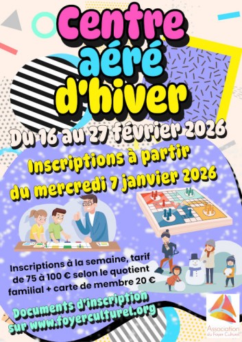 Centre aéré d'hiver du 16 au 27 février 2026